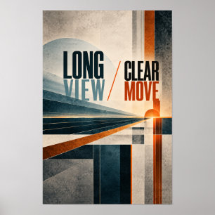 Póster Vista Larga Movimiento Claro Tipografía Moderna Es