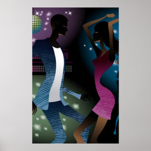 Póster Vista lateral de la gente que baila por el