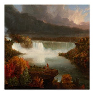 Póster Vista lejana de las cataratas del Niágara