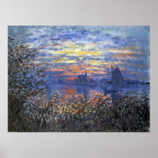 Póster Vista marina con una puesta de sol por Claude Mone
