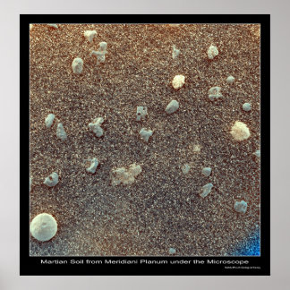 Póster Vista microscópica del suelo marciano