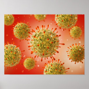 Póster Vista Microscópica Del Virus Herpes 1