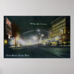 Póster Vista nocturna de la Avenida del Pacífico