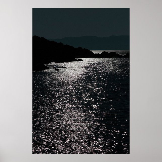 Póster vista nocturna tranquila rocosa kerry (Frente)
