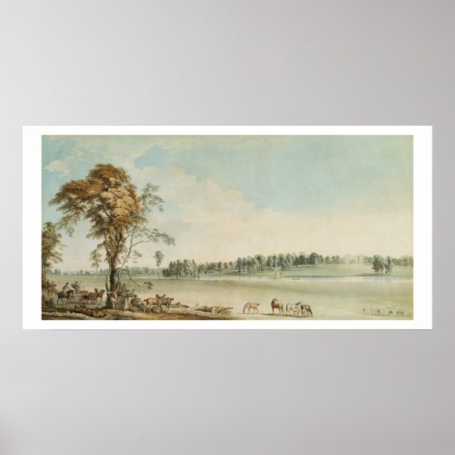 Póster Vista noroeste de Wakefield Lodge en Whittlebury (Frente)