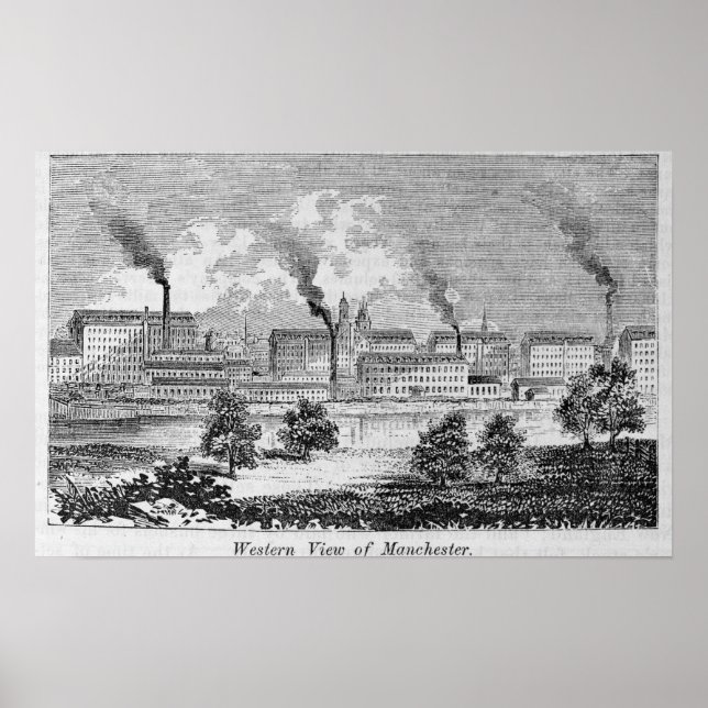 Póster Vista occidental de Manchester (Frente)