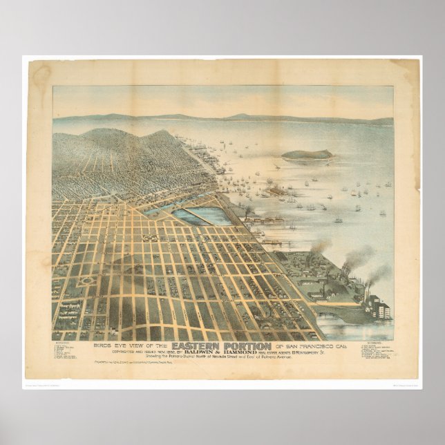 Póster Vista oriental de San Francisco, CA. (1529A) (Frente)