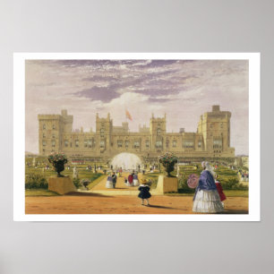 Póster Vista oriental del Castillo y Jardín, Windsor Cas