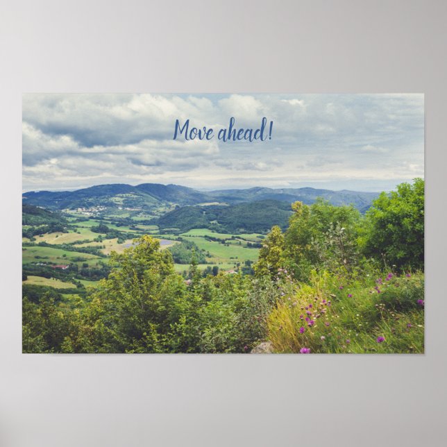 Póster Vista pacífica de la montaña  (Frente)