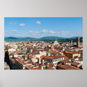 Póster Vista panorámica aérea de Florencia - Toscana, Ita