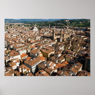 Póster Vista panorámica aérea de Florencia - Toscana, Ita