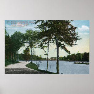 Póster Vista panorámica de Central Park y Lake
