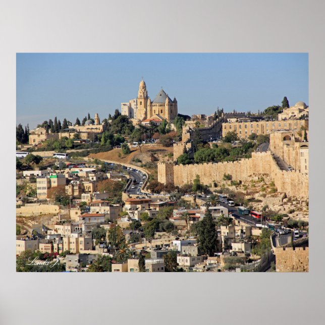 Póster Vista panorámica de Jerusalén en Israel (Frente)