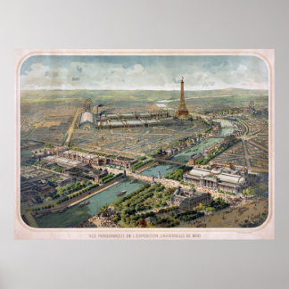 Póster Vista panorámica de la exposición de París de 1900