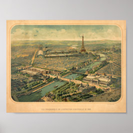 Póster Vista panorámica de la Exposición de París de 1900