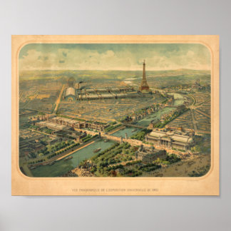 Póster Vista panorámica de la Exposición de París de 1900