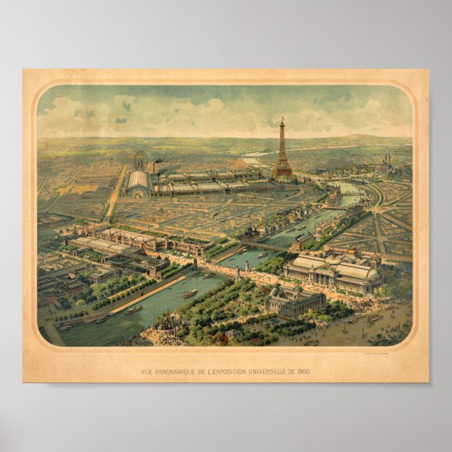 Póster Vista panorámica de la Exposición de París de 1900 (Frente)