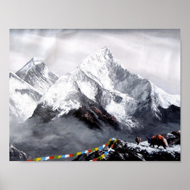 Póster Vista Panorámica De La Montaña Everest (Frente)