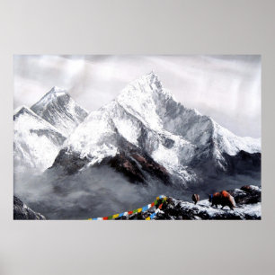 Póster Vista Panorámica De La Montaña Everest