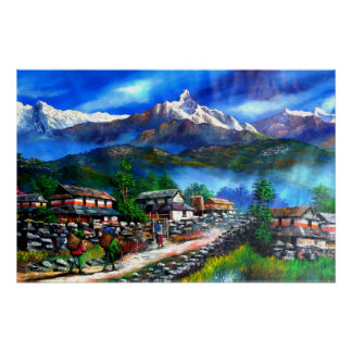 Póster Vista Panorámica De La Montaña Everest Nepal