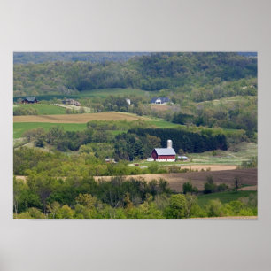 Póster Vista panorámica de las tierras de cultivo al sur