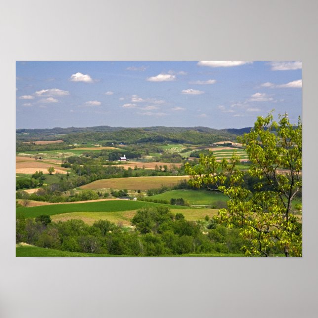 Póster Vista panorámica de las tierras de cultivo al sur  (Frente)