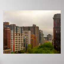 Vista panorámica de los edificios en Montreal, Can