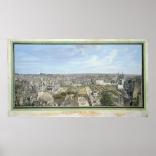 Póster Vista panorámica de París hacia el norte, 1786