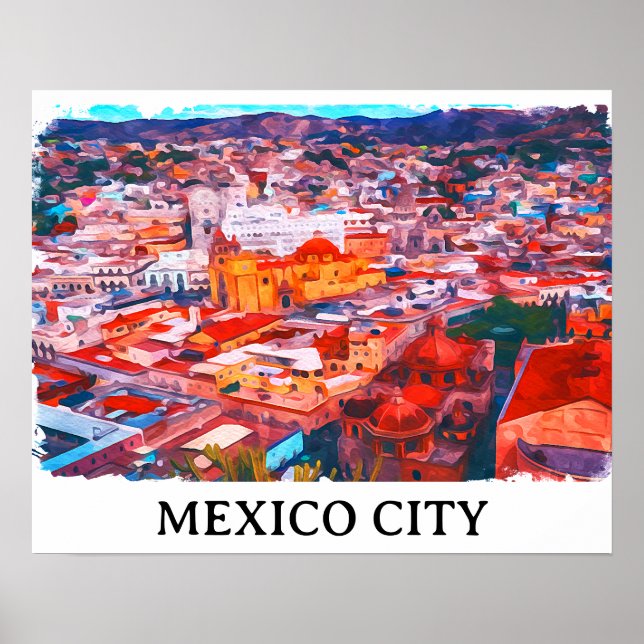 Póster Vista panorámica de pintura CDMX en Ciudad de Méxi (Frente)