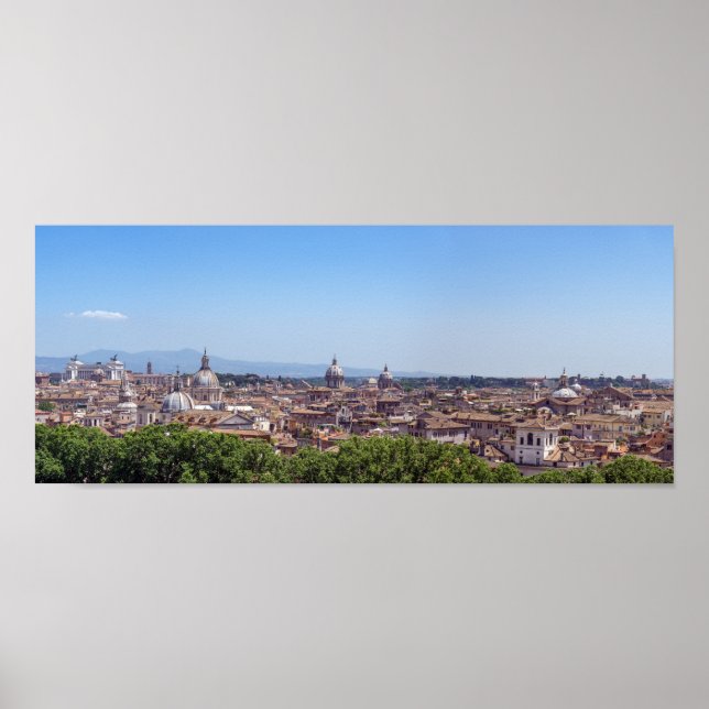 Póster Vista panorámica de Roma desde el Castel Sant'Ange (Frente)