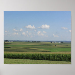Póster Vista panorámica de una granja Amish en Wisconsin