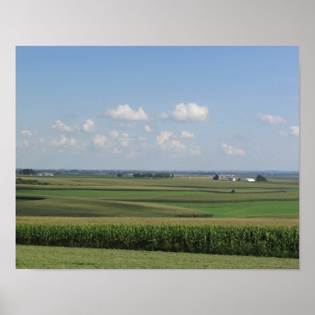 Póster Vista panorámica de una granja Amish en Wisconsin (Frente)