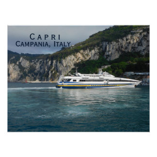 Póster Vista panorámica del barco de pasajeros Capri Ital