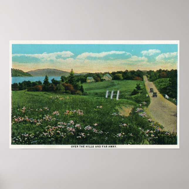 Póster Vista panorámica del campo, sobre las colinas y le (Frente)