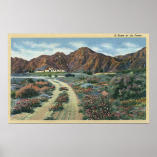 Póster Vista panorámica del desierto de California