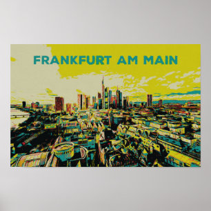 Póster Vista panorámica del Ilustracion de Frankfurt