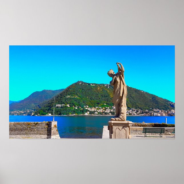Póster Vista panorámica del Lago Como Italia (Frente)