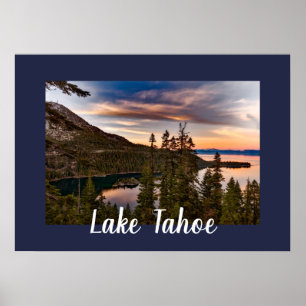 Póster Vista panorámica del lago Tahoe
