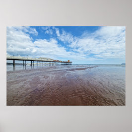 Póster Vista panorámica del muelle de Paignton durante ma