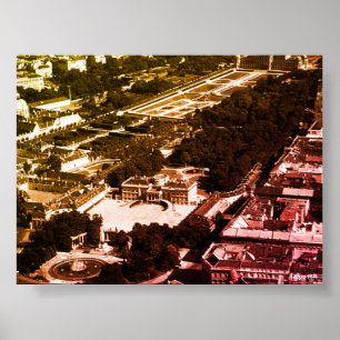 Póster Vista panorámica del parque Belvedere de Viena, Au