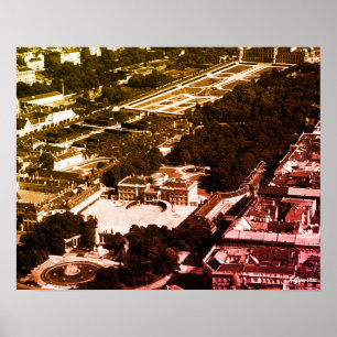 Póster Vista panorámica del parque Belvedere de Viena, Au