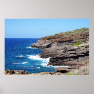 Póster Vista panorámica del Poster costero de Hawái
