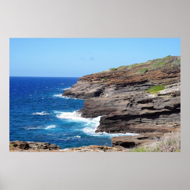 Póster Vista panorámica del Poster costero de Hawái (Frente)