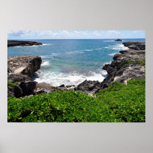 Póster Vista panorámica del Poster costero de Hawái