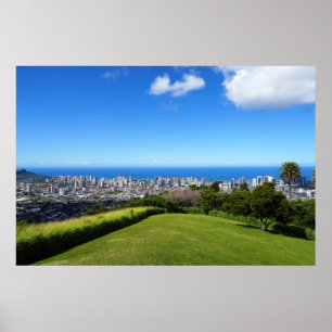 Póster Vista panorámica del Poster Honolulu Hawaii