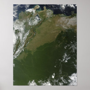 Póster Vista por satélite de Columbia del este
