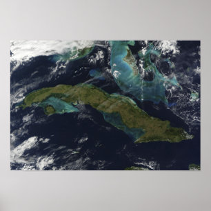 Póster Vista por satélite de Cuba