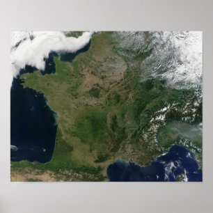Póster Vista por satélite de Francia