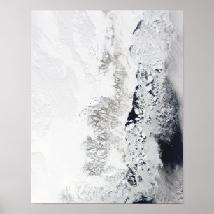 Póster Vista por satélite de la costa del este de