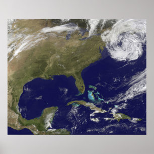 Póster Vista por satélite de la costa este de los Estados